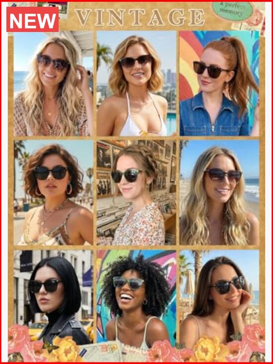 2 Pack Polarized UV400 Protection Square Sunglasses for Women Big Frame main image 4